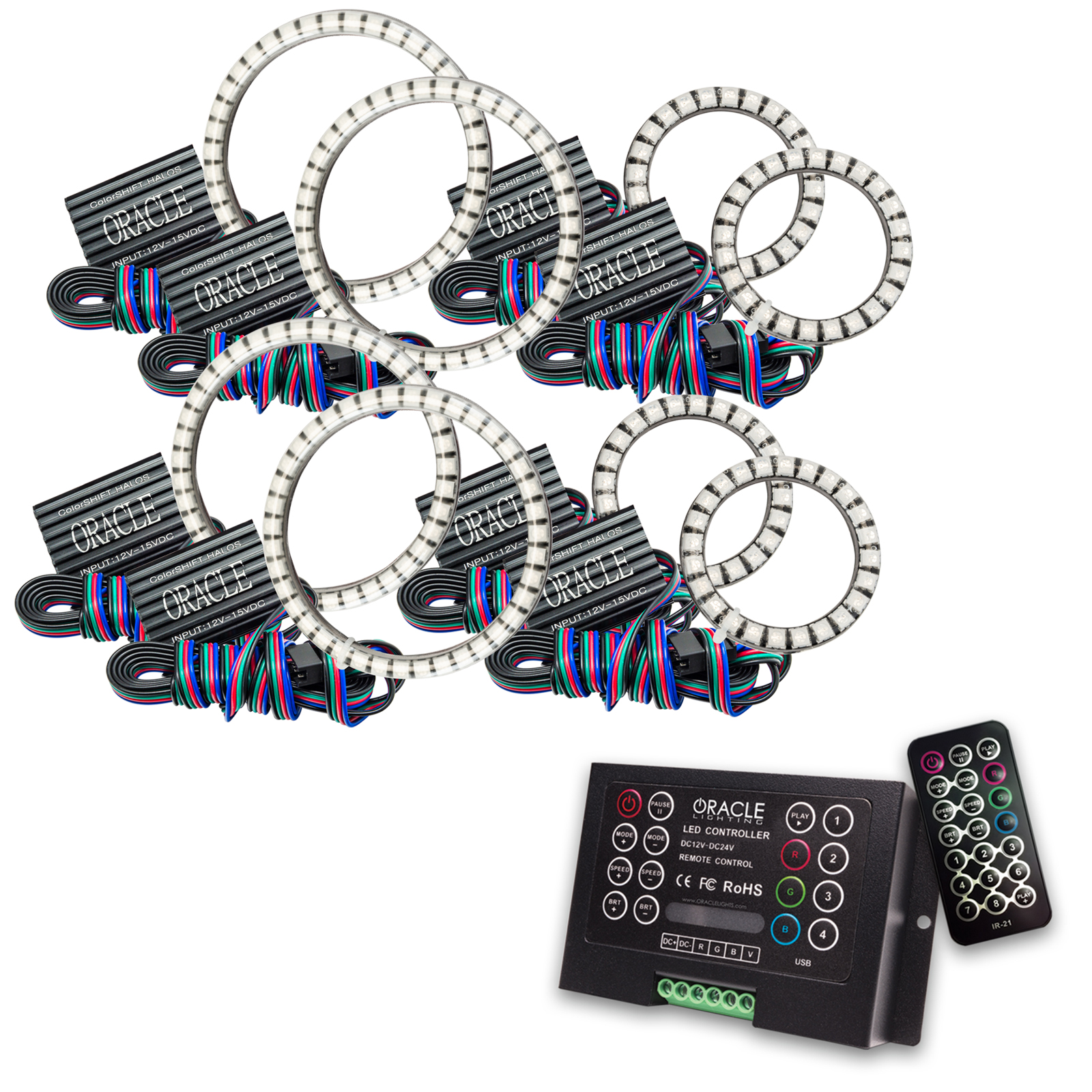 5835-333 - VECTOR Grille Surface Mount LED Halo Kit For Jeep JK/JL/JT - ColorSHIFT LED